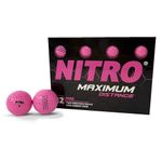 Nitro NMD12PBXC Maximum Distance Golf Ball, 12-Pack, Pink