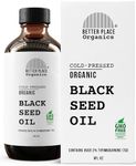 BETTER PLACE ORGANICS Organic Black Seed Oil | 100% Virgin Cold Pressed Liquid Pure | Super Antioxidant | External Use on Joints, Hair, Skin, Nails | 8 oz