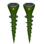 Solar Powered Mole Repellent for Lawns Screw Gopher Repellent Quiet Outdoor Vibration Deterrent Get Rid of Snake Vole Racoon Armadillo Without Poison or Kill Traps (2 Pack)