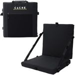 Cache Stadium Seat with Back Support – Portable Bleacher Chair, Reinforced 2" Cushion, Lightweight Foldable Design with Storage Pocket