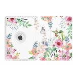 MoKo Case for iPad 9th Generation 2021 / iPad 8th Generation 2020 / iPad 7th Generation 2019 with Pen Holder, iPad 10.2 Case with Soft TPU Back Stand Cover, Auto Wake/Sleep, Fragrant Flowers