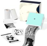 Memoking Sticker Printer Machine - M02 Mini Photo Printer with 3 Rolls Paper- Thermal Mini Printer for Phone&Tablet, Inkless Bluetooth Portable Printer for Children Birthday, DIY,Memo,List,Photo,Green