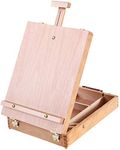 TTAototech Table Easel Box, Wooden Table Box Easel with Storage Table Easel Stand Adjustable Desktop Drawing Board Box for Kids Artists Beginners Painting
