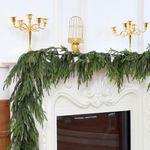 Norfolk Pine Garland - 9ft Artificial Christmas Garland Faux Greenery Garland for Table Fireplace Mantle Window Stairs Outdoor Decoration