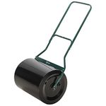 Outsunny φ50cm Steel Garden Lawn Roller Push Pull w/Fillable Cylinder Water Sand Plug Lawn Flatten Seed Sow Rolling Drum w/Handle