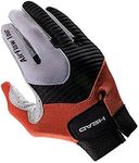 HEAD Leather Racquetball Glove - Airflow Tour Breathable Glove for Right & Left Hand - Black/Orange/White, Left - Medium