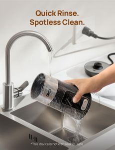 DREO 8-in-1 Electric Milk Frother, 435ml Stainless Steel, Silent Steamer & Hot Chocolate Maker