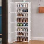 AYSIS π ππ’ππ« Shoe Rack for Home with Transparent Doors, Modular Dustproof Shoe Storage Cabinet, Foldable Plastic Space Saving Shoe Stand Organizer for Entryway, Bedroom & Living Room - White