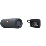 JBL Flip Essential 2 Portable Bluetooth Speaker with Rechargeable Battery, IPX7 Waterproof & GO 3 - Wireless Bluetooth portable speaker, 5 Hours of Playtime