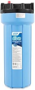 Camco Evo Camper/RV Water Filter | Features Granulated Activated Carbon for Bacteria Control & a Replaceable Premium Spun Polypropylene Filter Cartridge | Includes a 12-Inch Extension Hose (40631)