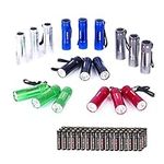 EverBrite 18-Pack Mini Aluminum LED Flashlight Set Keychain Light with Lanyard Batteries Included