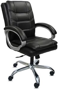 activa Executive Revolving Office Chair | Ergonomic Computer Desk Chair with Cushioned Seat| Heavy Duty Steel Base, Adjustable Height & 360° Swivel Wheel| Study/Home/Offcie Visitor Chair (Star, Black)