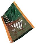 Spewim Womens Cotton Khan Embroidery Work Saree 6 Yards With Blouse Piece(Cont.Embr.Work Khan(52) L.Green+Yellow)