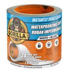 Gorilla Waterproof Patch & Seal Tape, Heavy-Duty, Instantly Seals, Works Underwater, Indoor/Outdoor, Flexible Permanent Bond, 4 in x 10 ft, White