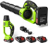 VASG Leaf Blower Cordless, 3 x 21V Batteries & Fast Charger Set, Variable Speed Mode, Lightweight Handheld Electric Leaf Blower for Lawn Care, Yard, Garden, Patio & Outdoor Cleanup