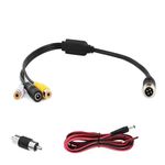 4 Pin Aviation Adapter Female 4-PIN Aviation Cable to RCA DC Adapter Audio & Video Cable for Bus/Truck Parking Reversing Camera System