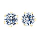 HIGHSPARK 925 Silver Solitaire Stud Earrings in Gold Finish| 92.5 Sterling Silver & Round Brilliant Cubic Zirconia Tops for Men Women Boys & Girls | Gold 7mm