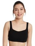 Amazon Brand - Symbol Women's Cotton Wire Free Casual Non-Padded Bra (AW23-L-WBRA-104-PO1_Black_M)