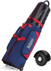 Ruthnissi Golf Travel Bags for Airlines with Strong Wheels and Hard Case Top,Keep Club Heads Safe,Waterproof Fabric,Foldable for Space Saving,Easy Storage,Plenty of Room,Lightweight (Blue)