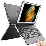 Touchpad Keyboard Case for iPad 10.2 9th/8th/7th Gen, Keyboard Case for iPad 9th Generation/8th/7th Gen-360° Rotatable Protective Cover with Pencil Holder (Black)