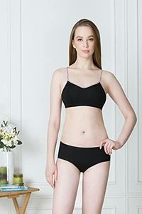 Van Heusen Women Cami Bra - Cotton Elastane - Seamless Cups, Non Padded, Wireless_11013_Pure Black_34C