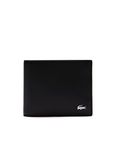 Lacoste Men's Fitzgerald Small Billfold Wallet, Black, One Size