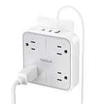 Multi Plug Outlet Extender, TESSAN Surge Protector Wall Outlet Splitter, Multiple Power Expander with 3 USB Ports and 4 Electrical Plug, Charging Station Hub for Home Office Dorm Room Essentials