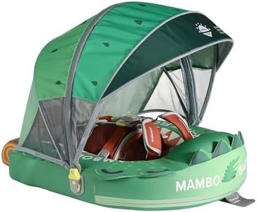 Mambobaby Float - Baby Float with Canopy-Non-Inflatable Baby Swim Ring with Crocodile Design & Sun Canopy, Safe & Comfortable Pool Float for Infants 3-24 Months, Adjustable Swim Trainer for Toddler