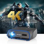 Smart 4K Projector 1580ANSI Daytime Viewing,High Brightness Movie Projetcor with WIFI6 Bluetooth for 300Inch Display 5G Home Theater Outdoor Projector Wireless Streaming with Netflix Disney+ YouTube