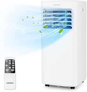 COSTWAY 7000/9000BTU Portable Air Conditioner, 4 in 1 Mobile Cooler, Dehumidifier, Fan with Sleep Mode, 24H Timer, 2 Fan Speed, Remote Control, LED Display, Child Lock & Window Kit (7000BTU)