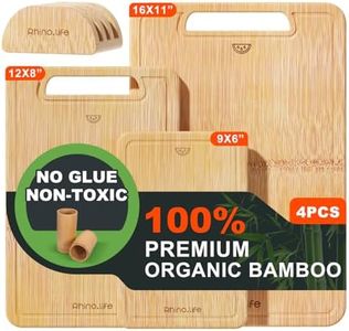 Totally Unfold Bamboo Natura Non Toxic Cutting Boards 3 pack Kitchen Gift 1 Year Warranty Set With Stand Holder Surface Glue Free Thick Chopping board Wooden Charcuterie Cheese Board