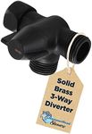 HammerHead Showers® ALL METAL 3 Way Shower Diverter Valve - Shower Arm Diverter Connects Fixed and Hand Held to Shower Arm - Shower Diverter for Dual Shower Head - Shower Splitter - Oil Rubbed Bronze