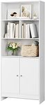 FOREHILL White Bookcase with Doors 