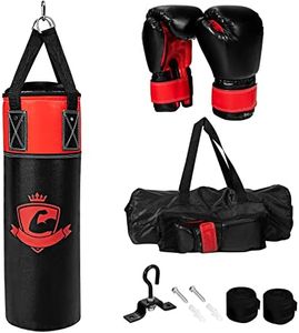 COSTWAY Kids Punch Bag, Heavy Filled Junior Boxing Bag Set with Gloves, Wall Bracket and Storage Bag, Punching Training Kit for Workout Muay Thai Martial Arts Taekwondo