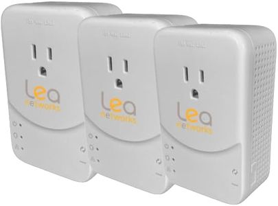 LEA Networks NetSocket1800 Powerline Adapter, HPAV2 MIMO, Filtered Outlet (3 Pack)