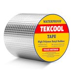 TEKCOOL Super Strong Adhesive Waterproof Permanent Repair Aluminum Butyl Tape Rubber Foil Suitable for Roof Leak, surface Crack, Window Sill Gap, Boat Sealing, Home Renovation (10CM*5M (Pack Of 1)).