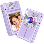 Digital Camera, Nsoela Vlogging Camera Rechargeable Digital Cameras FHD 1080P 44MP Compact Camera with 16X Digital Zoom, Portable Mini Camera with 1 Battery for Teens,Kids,Beginners（purple）