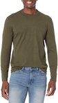 Amazon Essentials Men's Slim-Fit Long-Sleeve T-Shirt, Olive Heather, Small