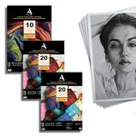 ArtRight Drawing & Sketching Paper Combo of A2 (10 Sheets) + A3 (20 Sheets) + A4 (20 Sheets) - Handmade Drawing & Sketching Papers for Pencil, Charcoal, Ink and Mixed Media