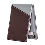 F&H Signature Slim RFID Money Clip Wallet in Top Grain Leather (Espresso/Stone)