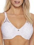 Bali Womens Passion for Comfort Minimizer Bra, Full-Coverage Underwire Bra, Seamless Cups, Fan Leaf Print, 38DDD