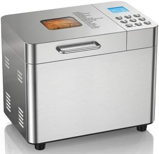 2LB Bread Maker Machine, OSIPOTO 17 in 1 Automatic Stainless Steel Bread Machine, Non-stick, Beginner-Friendly Controls, 15 Hour Timer, Easy to Clean Low Noise, High Success Rate for Homemade Bread