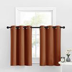 NICETOWN Kitchen Valances for Windows, Farmhouse Style Blackout Valance Tiers for Living Room, Thermal Insulated Window Valances for Halloween, 34" Wide x 36" Long, Burnt Orange, 2 Panels