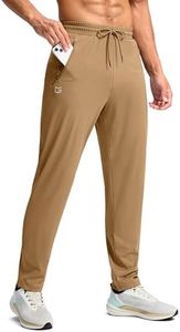 G Gradual Men's 30"/32"/34"/36" Inseam Tall Sweatpants with Zipper Pockets(Khaki,32-M)