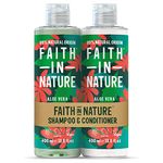 Faith In Nature Natural Aloe Vera Shampoo and Conditioner Set, Rejuvenating, Vegan & Cruelty Free, No SLS or Parabens, for Normal to Dry Hair, 2 x 400ml