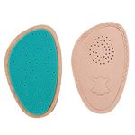 Healifty 1 Pair of Half Insole Leather Soft Comfortable Shole Insert Anti Skid Shoe Insole Beige