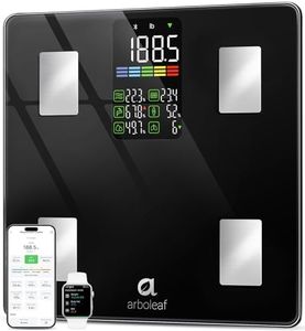 Arboleaf Scale for Body Weight, Smart Digital Body Fat Scale for BMI Muscle, Bluetooth Bathroom Weight Scale with Large LED Display, 14 Body Composition Analyzer, Accurate, 500lbs, FSA HSA Eligible