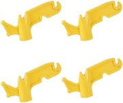 4pcs Plastic Utility Hook, 3/4 inch Screw on Pole Hook Attachment Multi Purpose Extension Pole Hook for Threaded Poles Hanging Christmas Light Strings Bird Feeders Rope (Yellow)