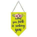 Art Street What You Seek is Seeking You Dorative Wood Plaques Wall Decor Sign, Decorative Plaque Signs with Hanging Rope for Wall and Door (8x5 Inch)