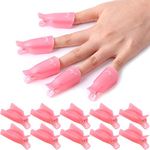 KINGMAS 10 Pcs Gel Nail Polish Remover Clips, Plastic Acrylic Nail Art Remover Soak Off Wrap Cleaner Cap Clip